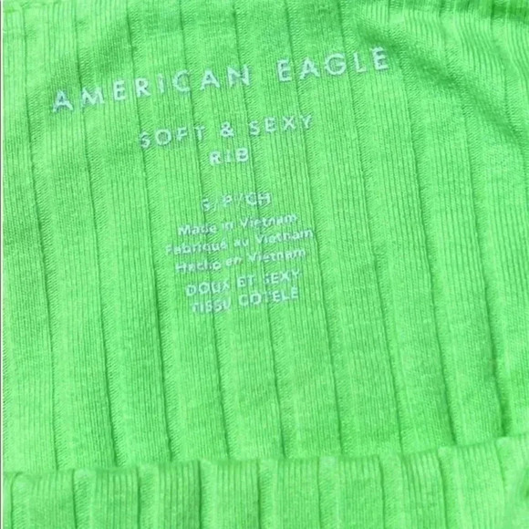 Neon Green American Eagle Crop Top S - Picture 2 of 5